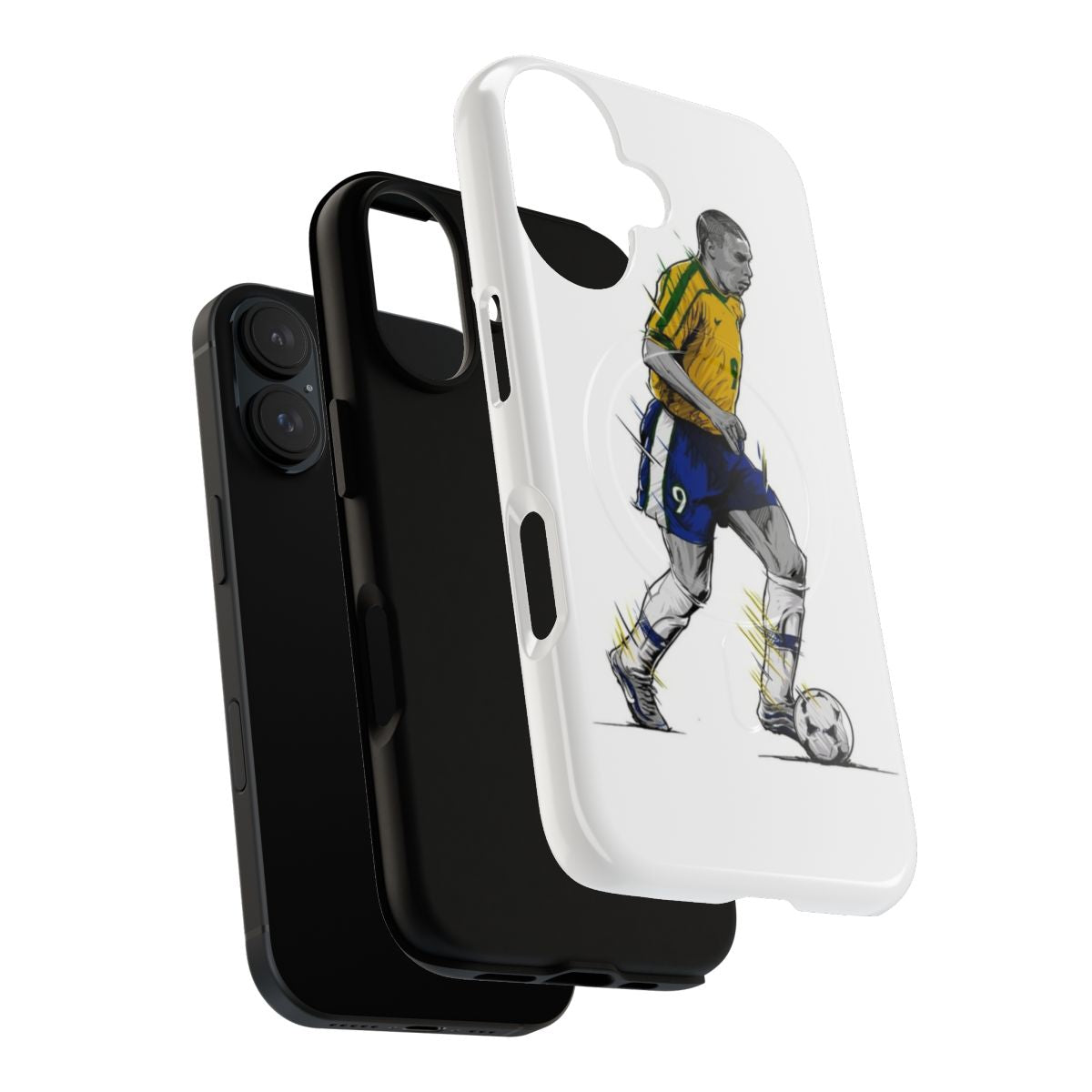 Magnetic tough phone case featuring Ronaldo R9, the Brazilian soccer phenomenon - Layers