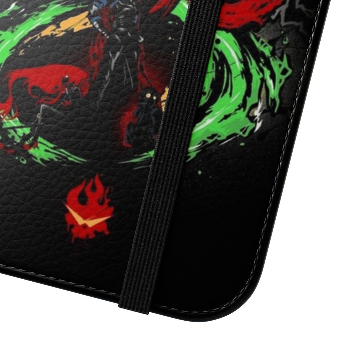 Anime-themed Gurren Lagann phone case with skull and fire design - Close Up