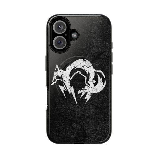 White Foxhound-inspired tactical phone case with magnetic closure