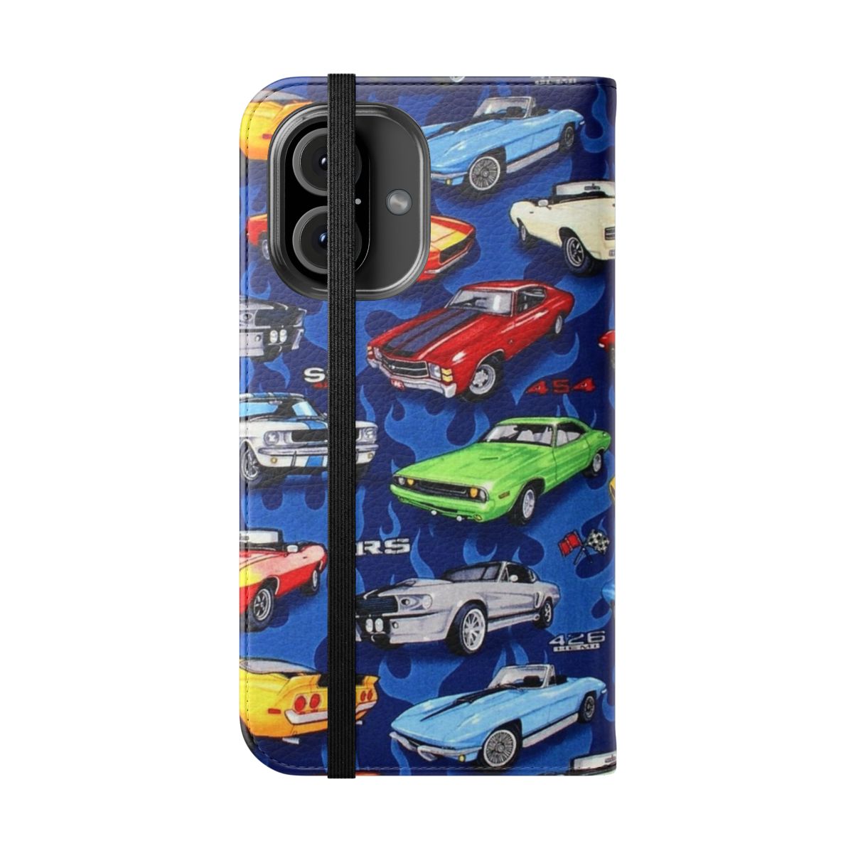 Auto Sports Muscle Car Pattern Phone Case - Folded Front