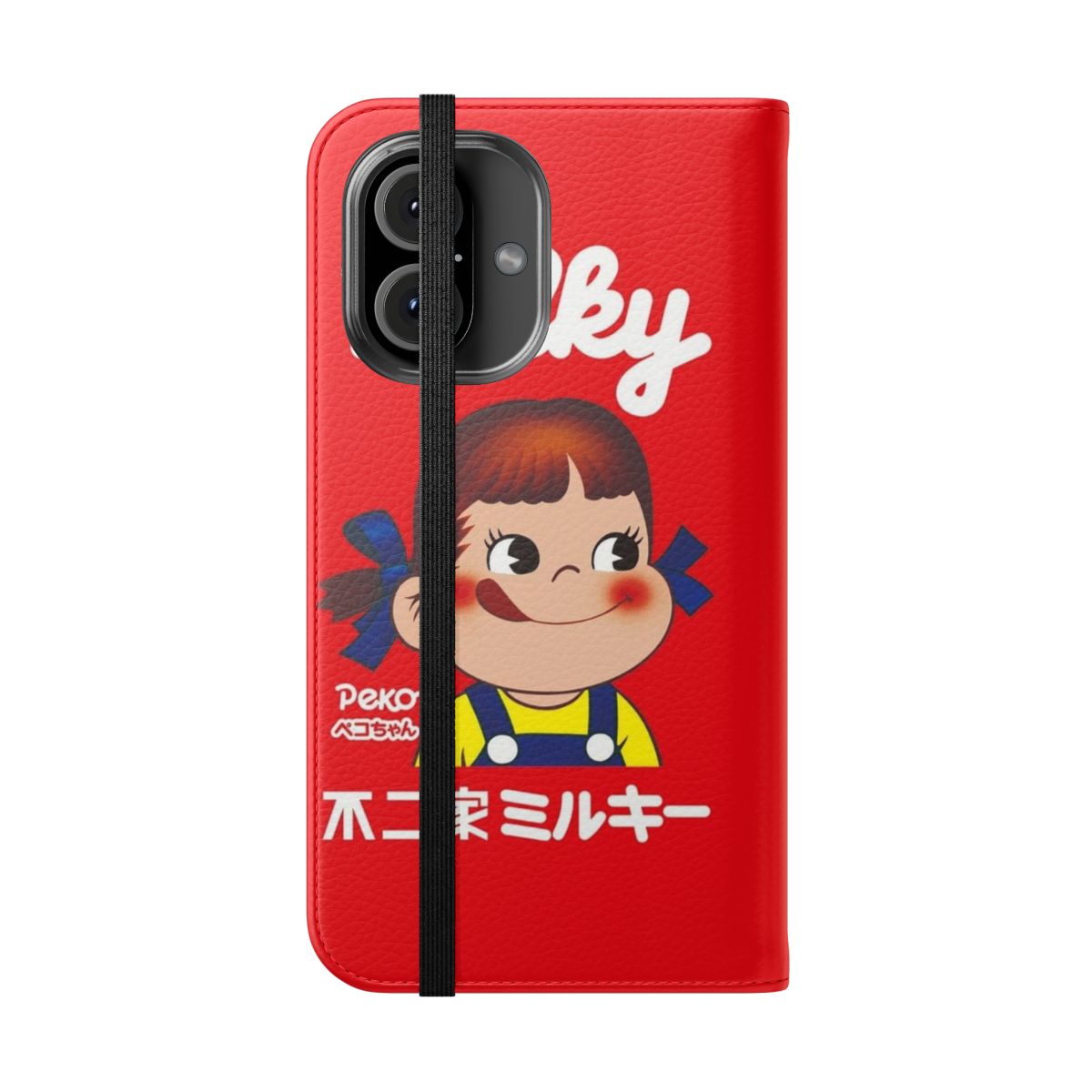 Milky Peko-chan inspired phone case with a cute and whimsical design - Folded Front