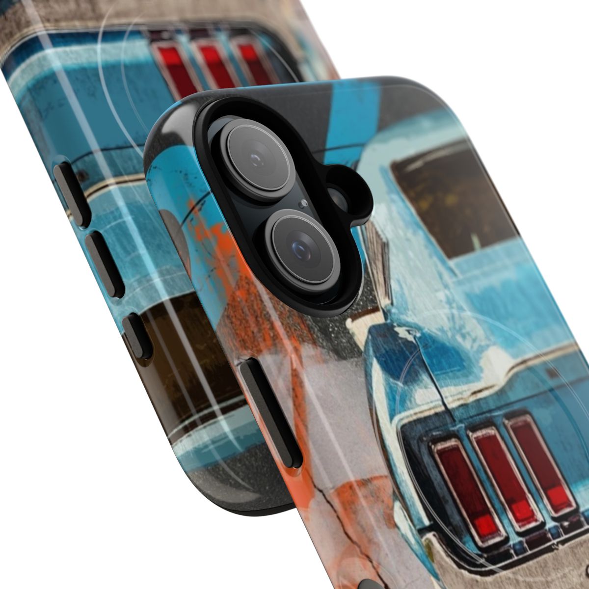 Magnetic tough phone cases featuring the iconic Ford Mustang design - Detail