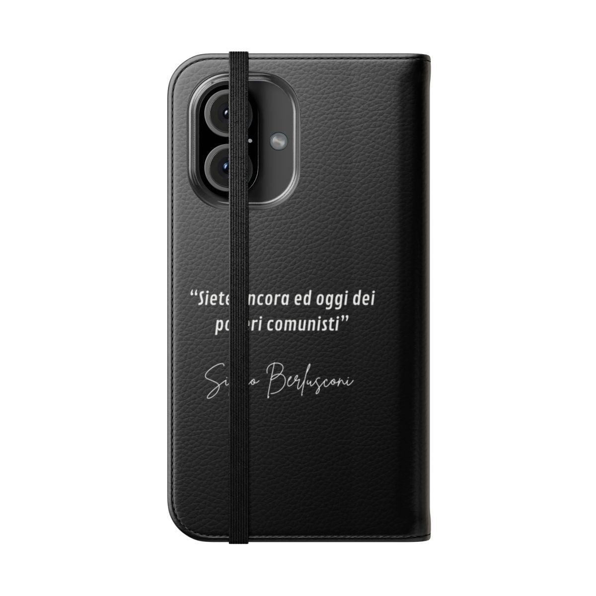 Silvio Berlusconi Inspired Flip Phone Case for Smartphones - Folded Front