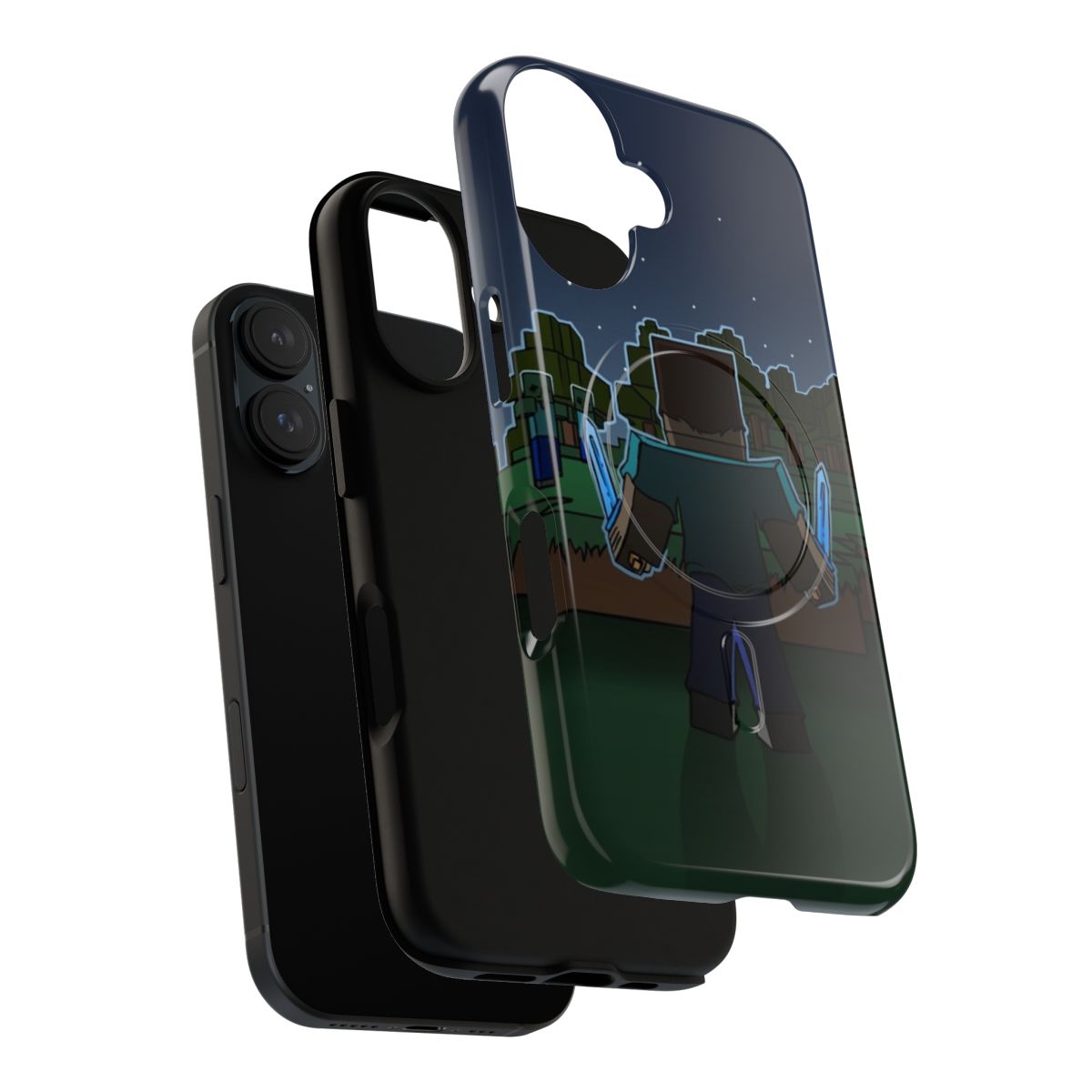 Minecraft Night Fighter-Inspired Magnetic Tough Phone Case - Layers