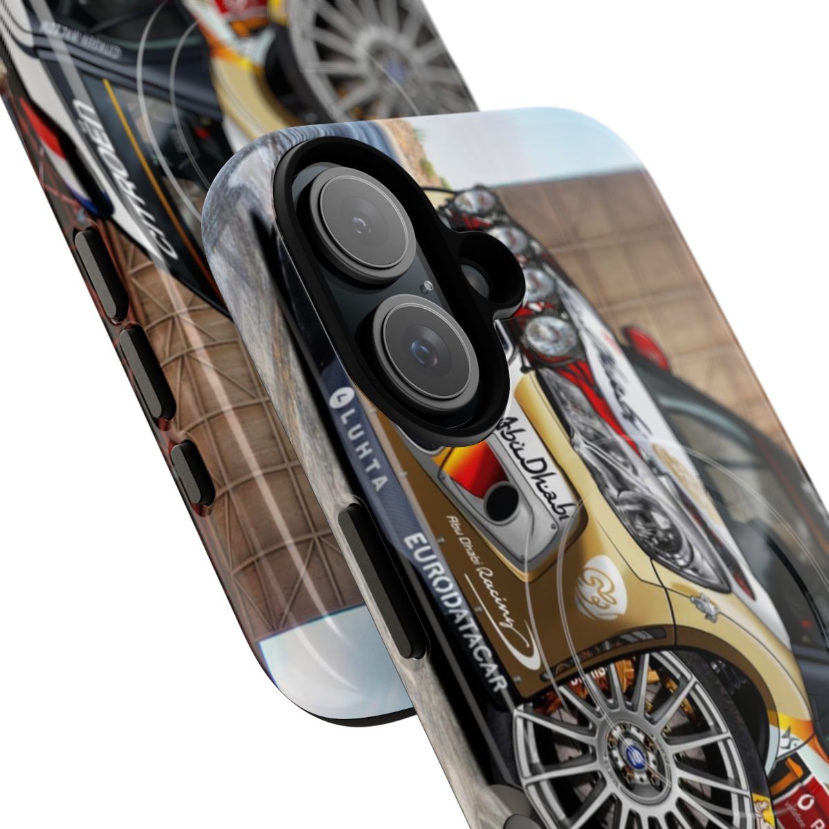 Magnetic tough phone case with a design inspired by the DS3 and C4 WRC rally cars - Detail