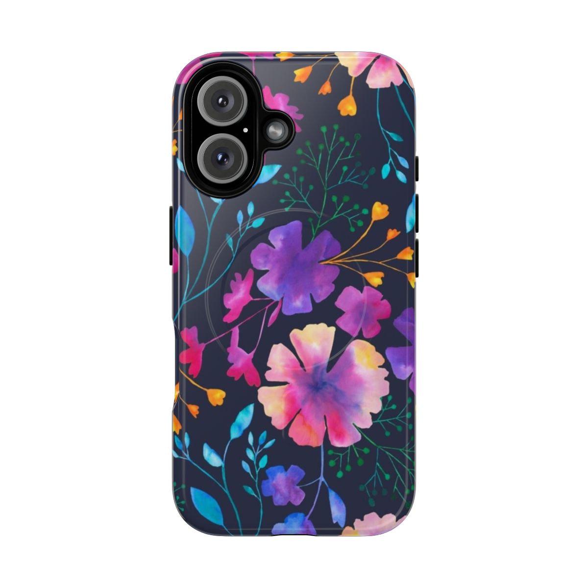 Floral watercolor pattern on a sturdy, protective phone case