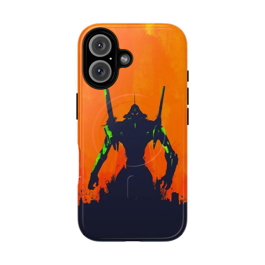 Minimalist phone case featuring Evangelion-inspired silhouette design