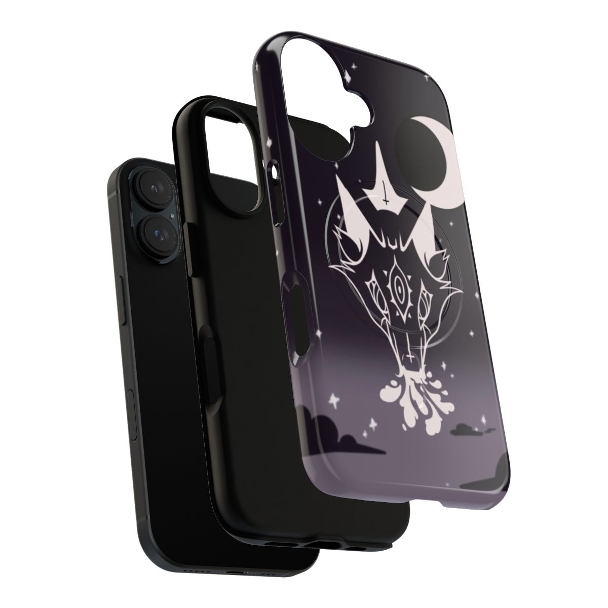 Magnetic tough phone case with Loona cartoon fan art wolf and goth designs - Layers