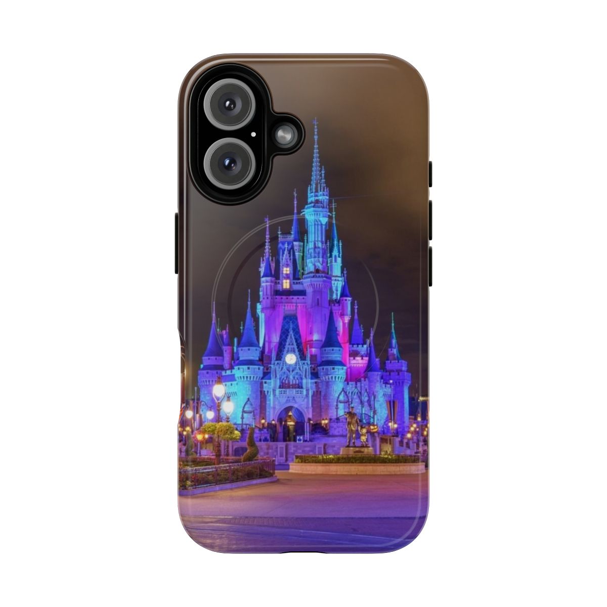 Colorful and protective phone case featuring a Disney castle design