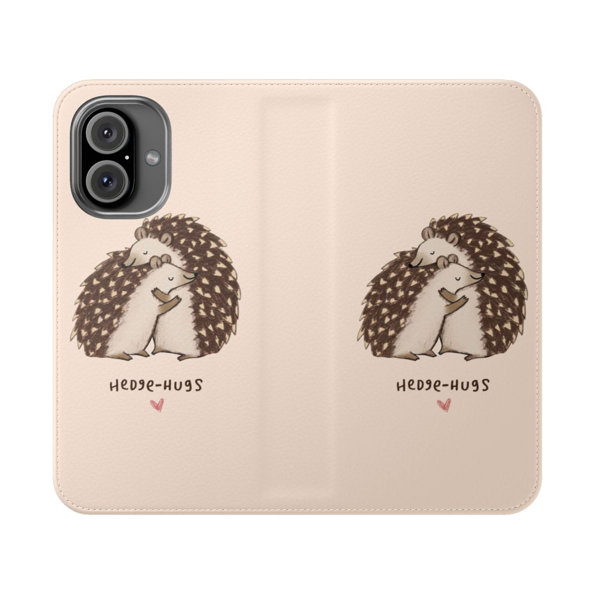 Hedgehog phone case with a cute hugging design