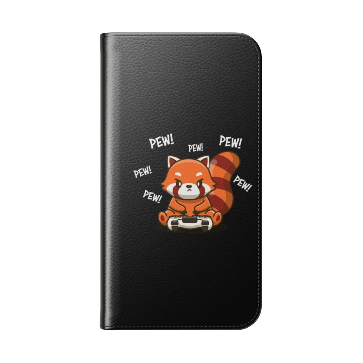 Colorful phone case with a cute chibi red panda design - Folded Back