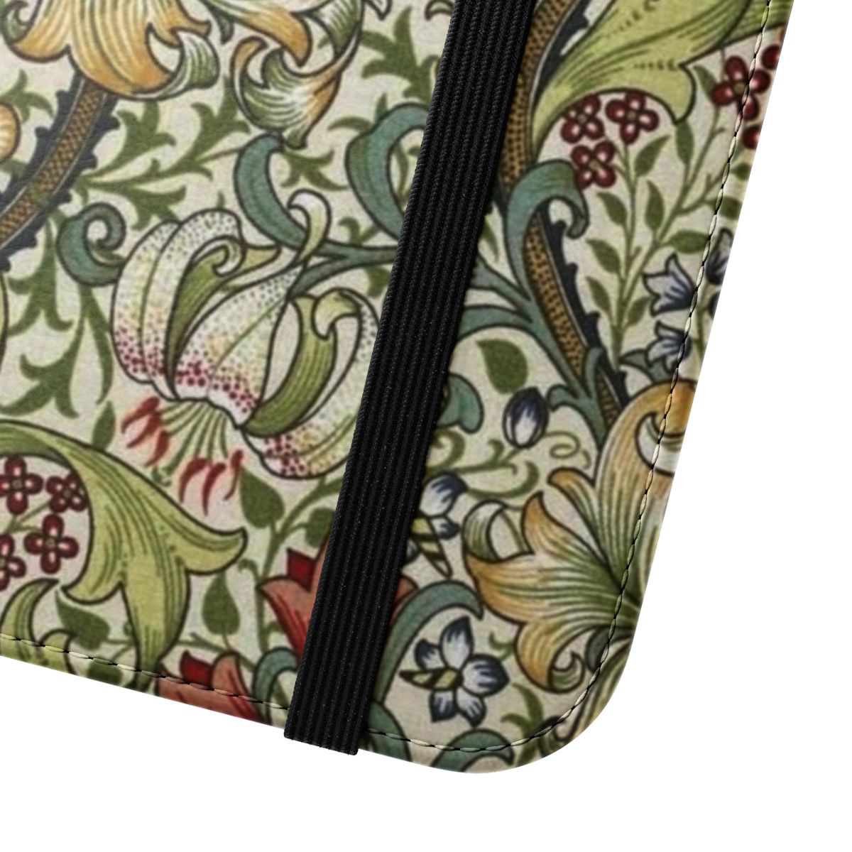 Vintage-inspired floral phone case with William Morris honeysuckle design - Close Up