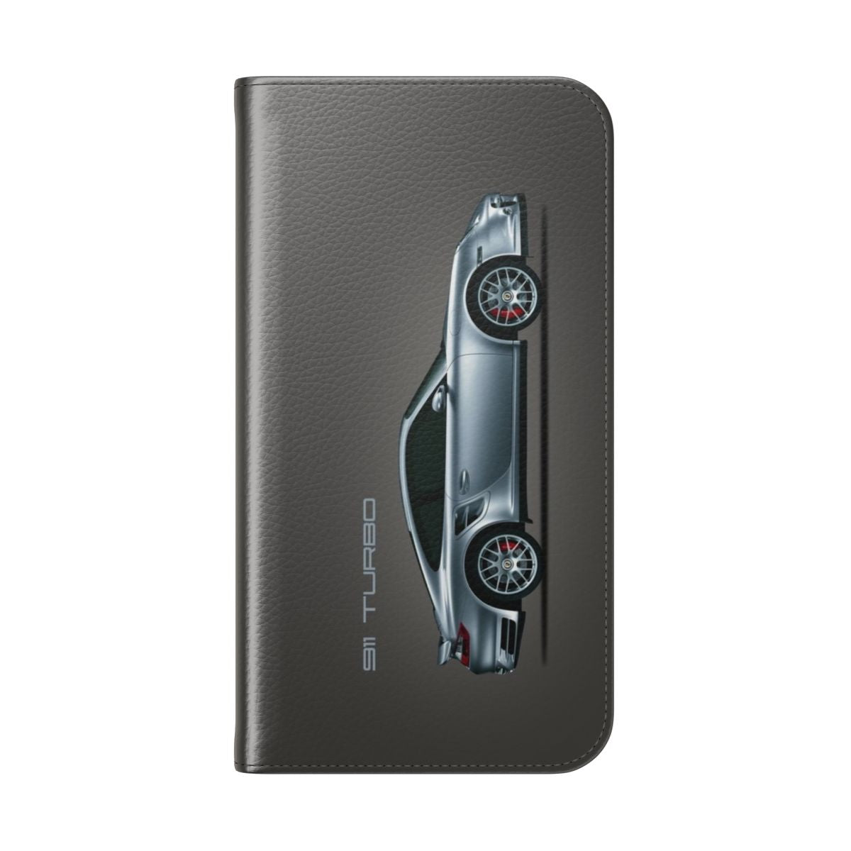 Turbo flip cover phone case with 911 Turbo design - Folded Back