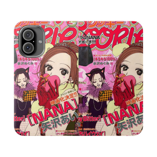 Flip phone case inspired by the popular anime and manga series Nana, featuring the characters Nana Osaki and the band Black Stones.