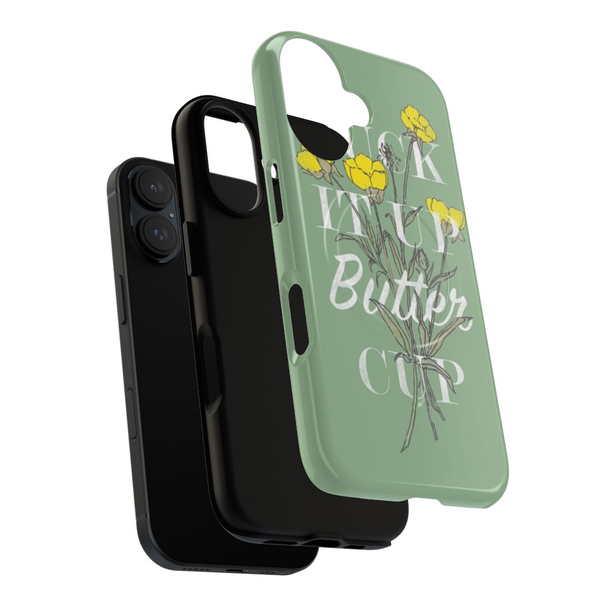 Vintage-inspired floral phone case with "Suck it Up Buttercup" text - Layers