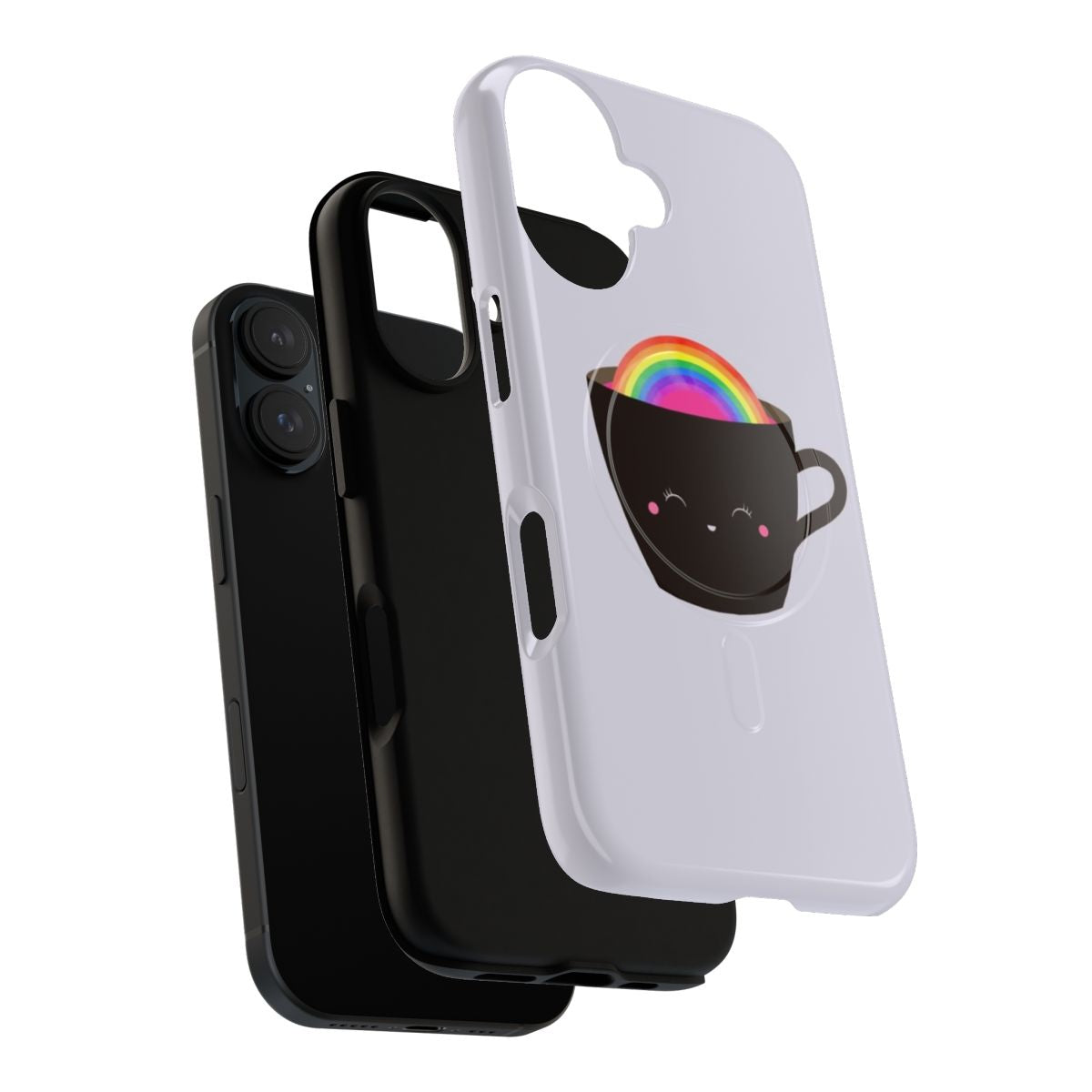 Colorful rainbow design on a durable magnetic phone case - Layers