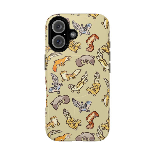 Chub gecko babies pattern on a tough magnetic phone case