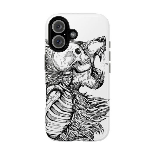 Magnetic tough phone case with dark gothic art and macabre designs