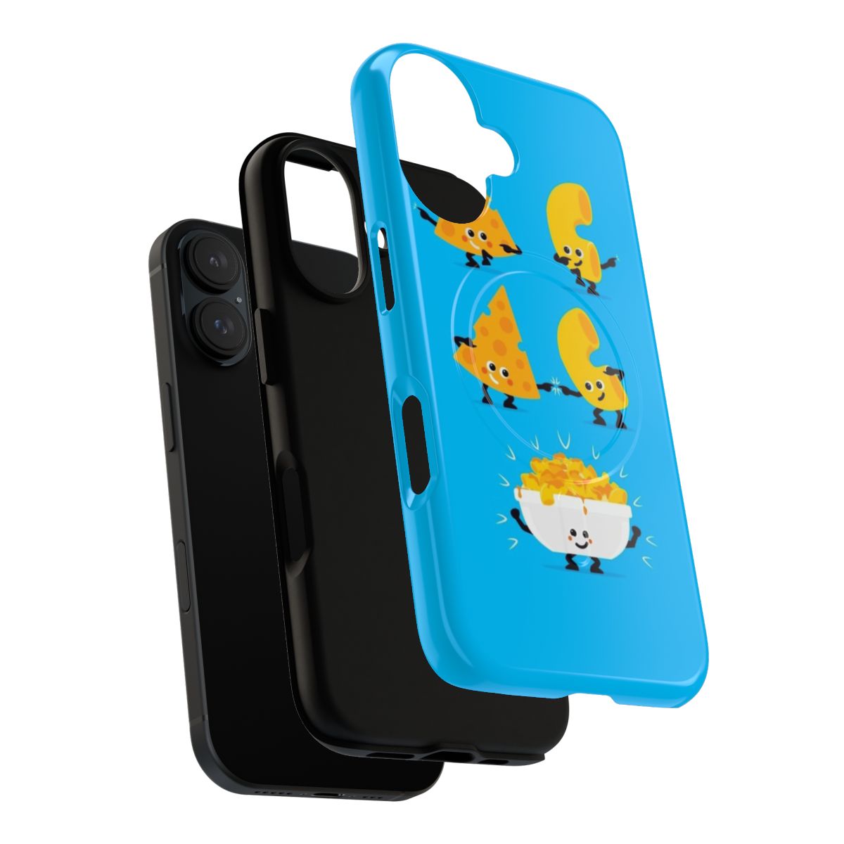 Fusion phone case with a macaroni and cheese character design - Layers