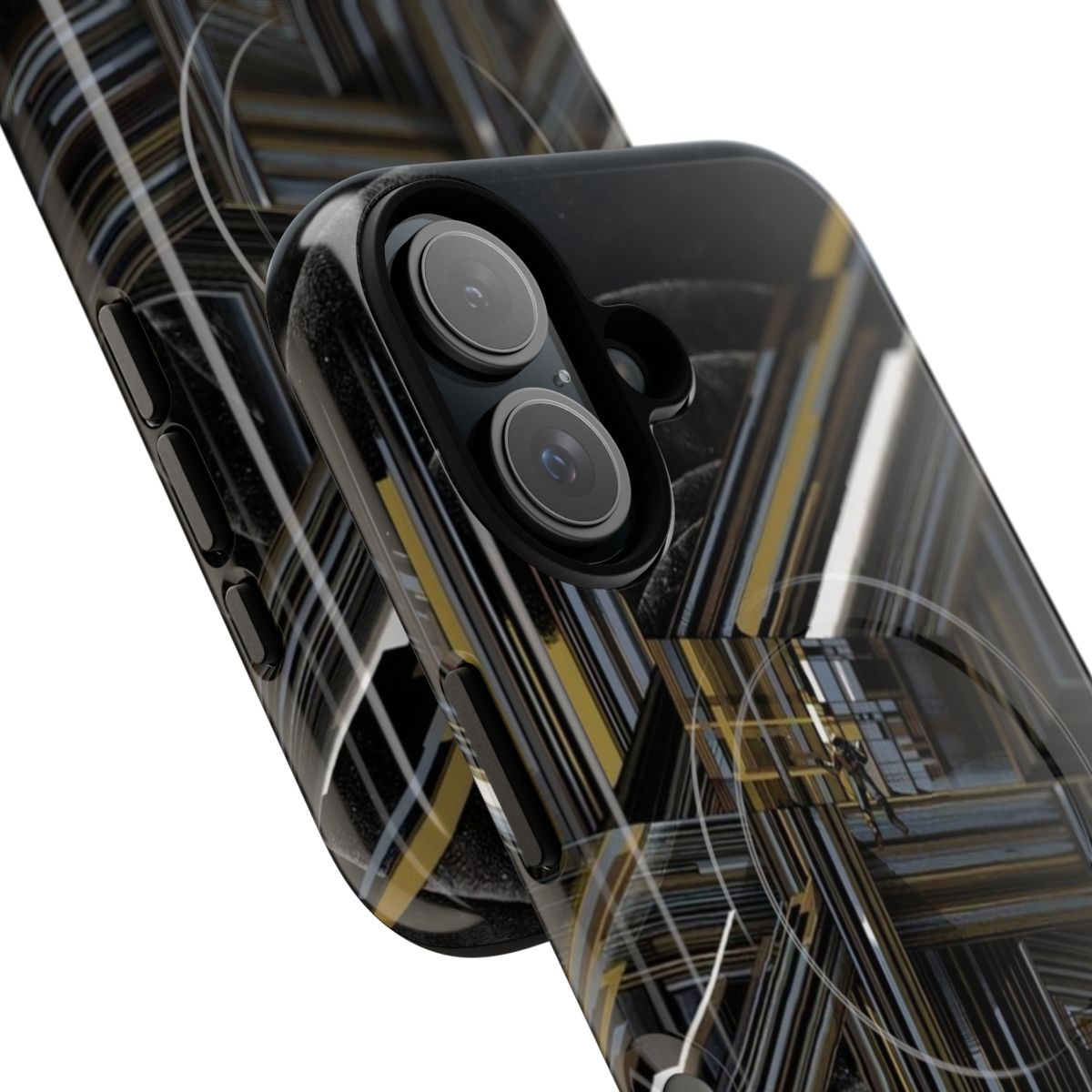 Interstellar-themed magnetic tough phone case with a tesseract design - Detail