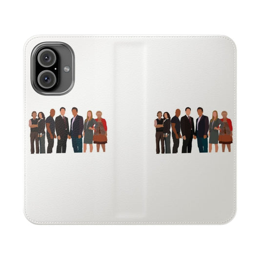 Minimalist flip cover phone case design inspired by the characters of the TV series Criminal Minds