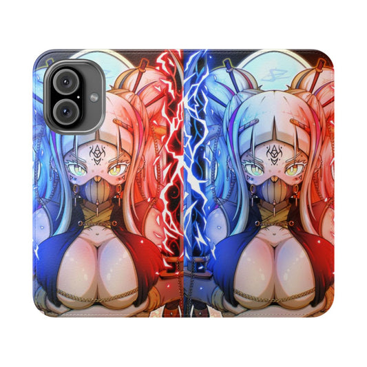 Vibrant anime-style phone case with sword design