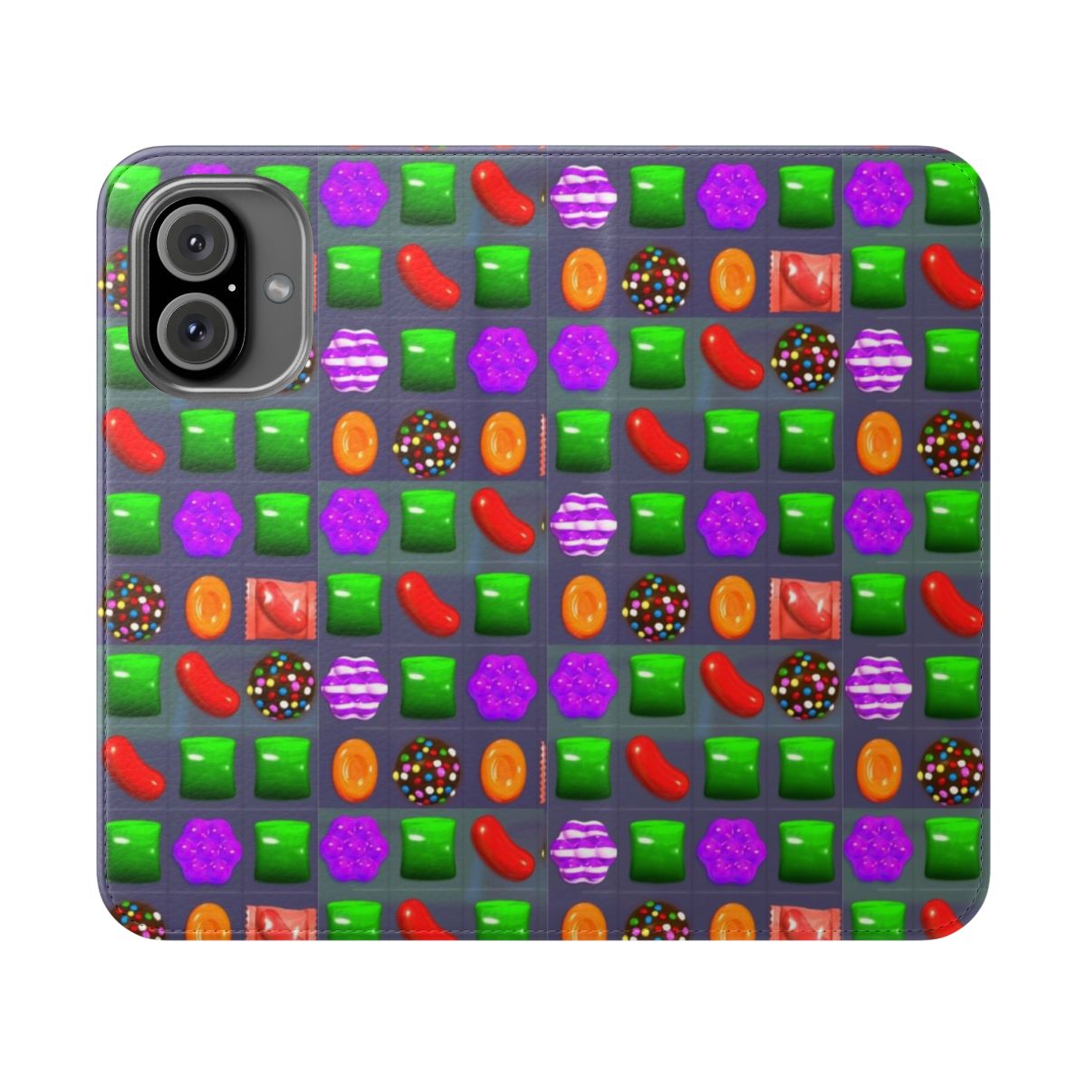 Vibrant phone case with Candy Crush-inspired design