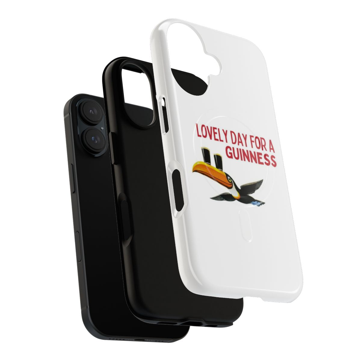 Vintage-inspired Irish beer themed phone case with a toucan and other classic Guinness imagery. - Layers