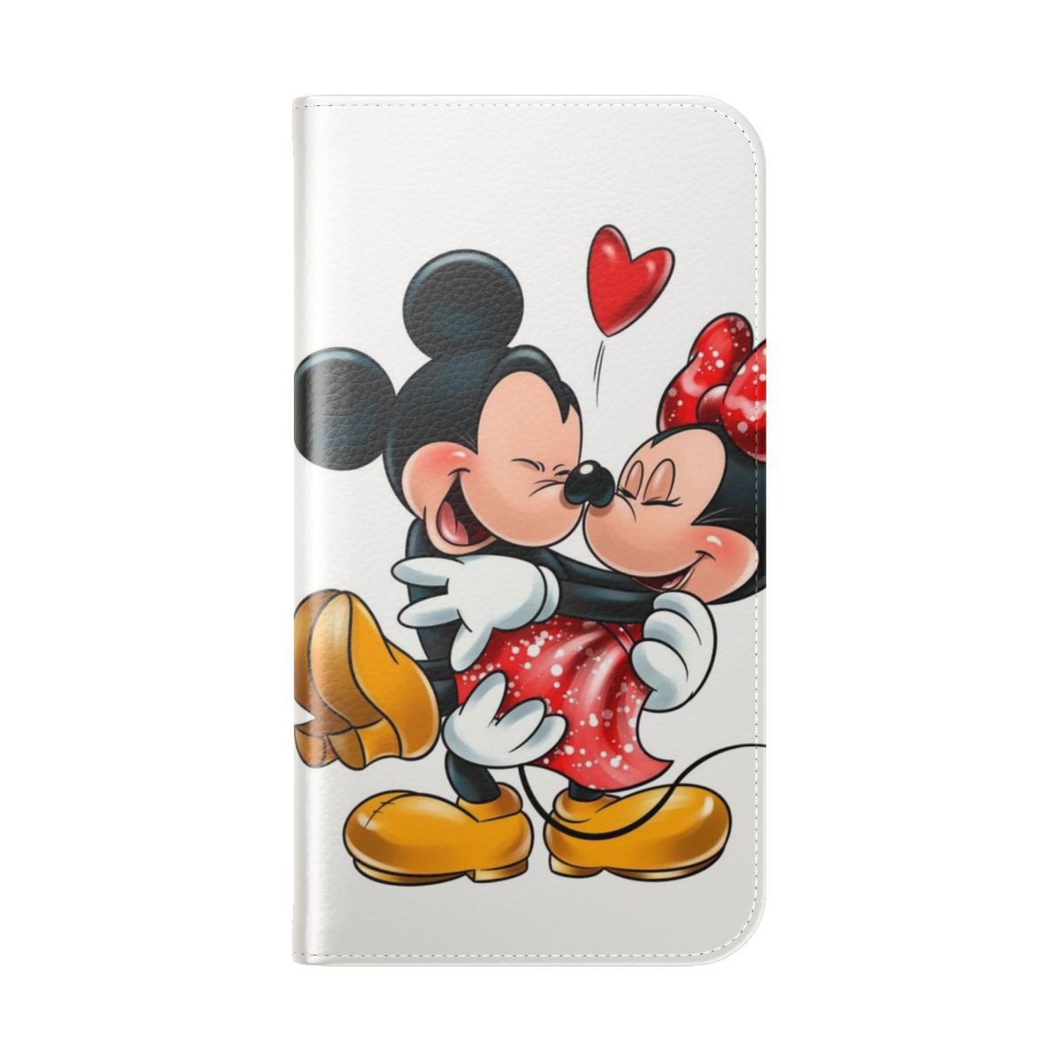 Colorful flip cover phone case with Mickey and Minnie Mouse design - Folded Back