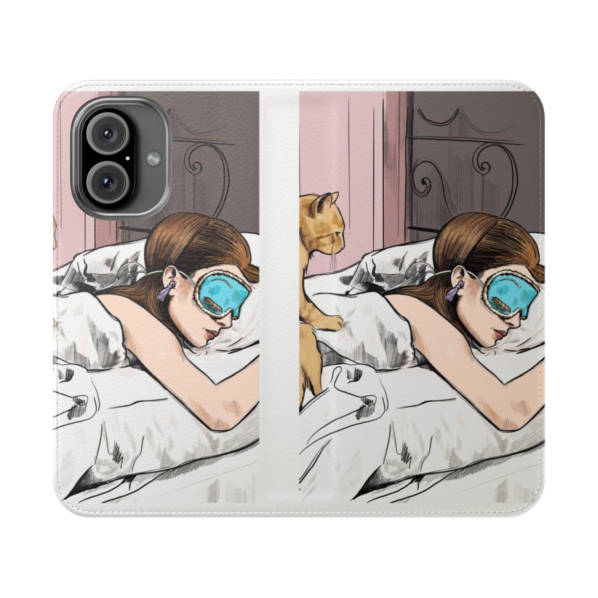 Flip cover phone case featuring Audrey Hepburn as Holly Golightly from the film Breakfast at Tiffany's