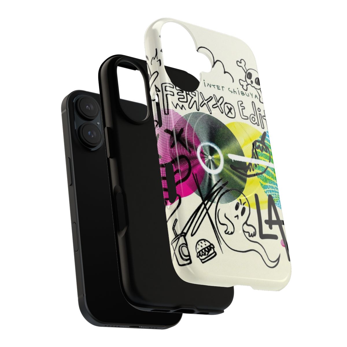 Magnetic tough phone case with Inter Shibuya Ferxxo inspired design - Layers