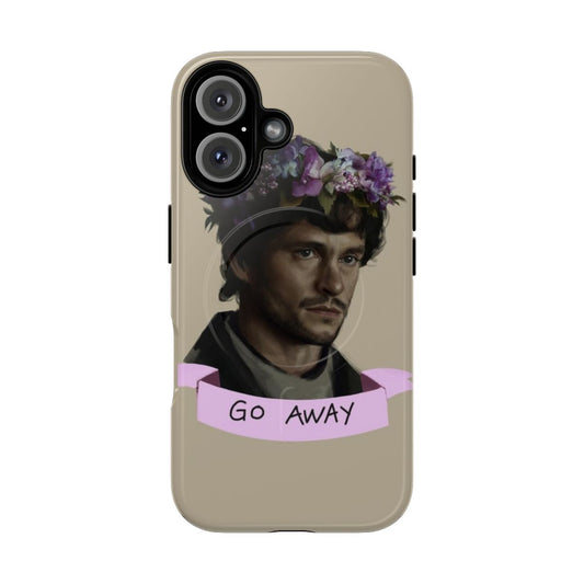 Hannibal-inspired magnetic tough phone case with flower crown design