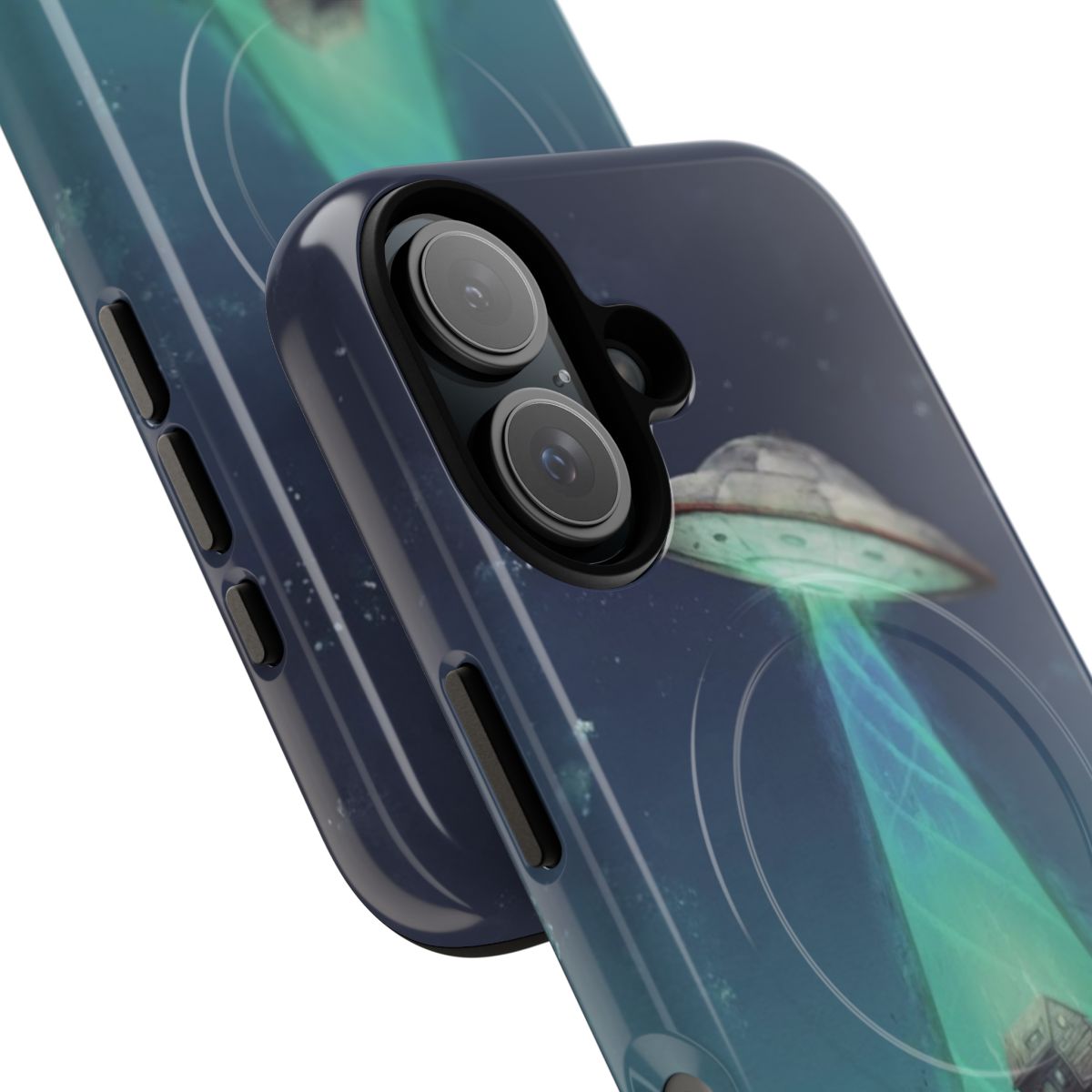 Tough phone case with a mysterious alien cabin design - Detail