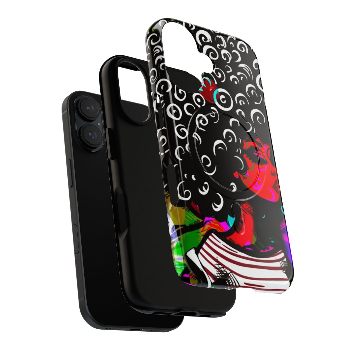 Colorful and Vintage-Styled Magnetic Phone Case for Apple Devices - Layers