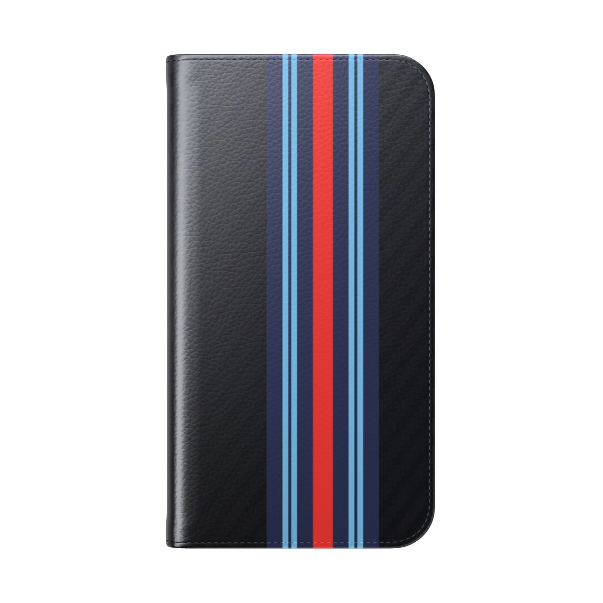 Martini racing stripe flip cover phone case for sports car enthusiasts - Folded Back