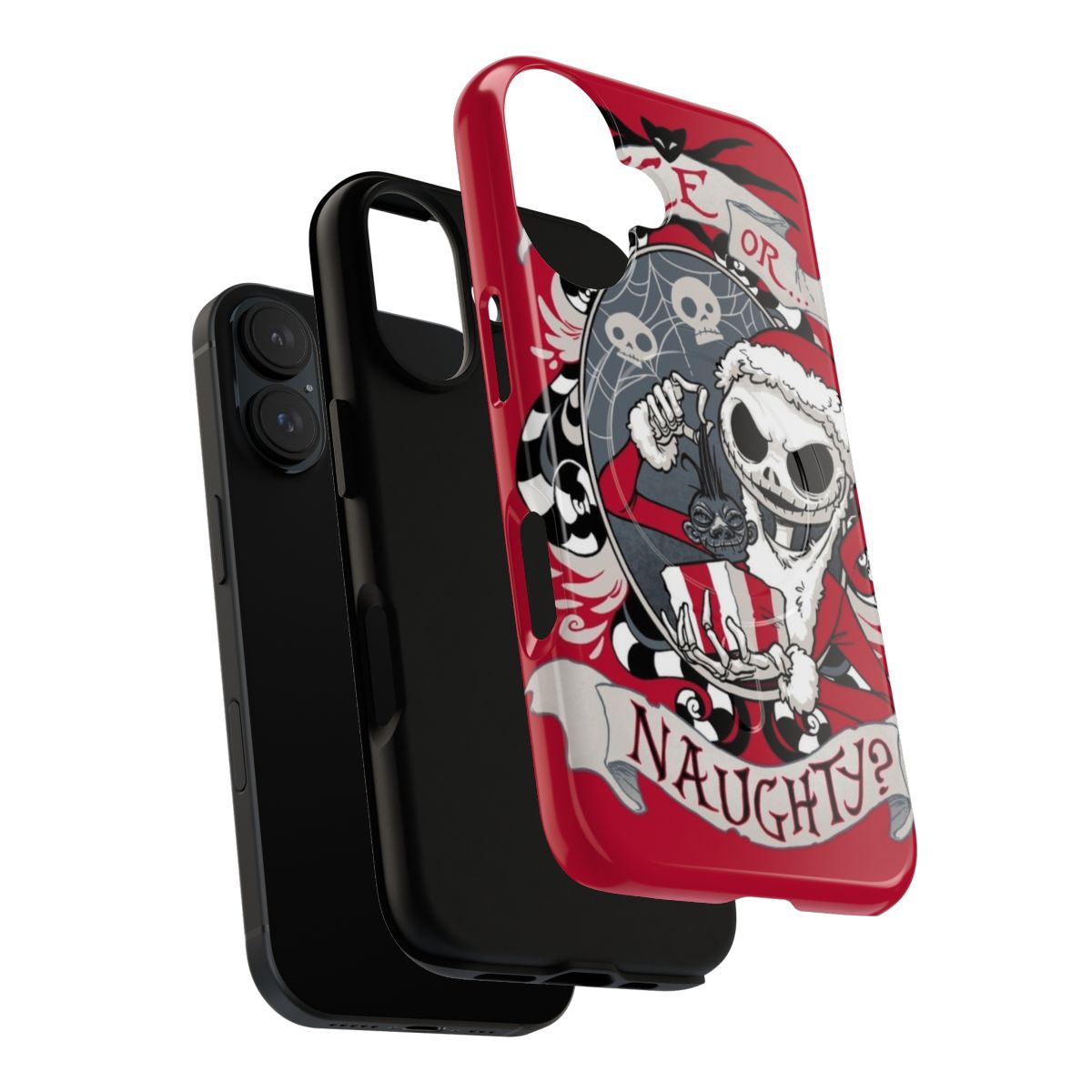 Scary Santa Nightmare Before Christmas-inspired phone case with magnetic closure and durable construction - Layers