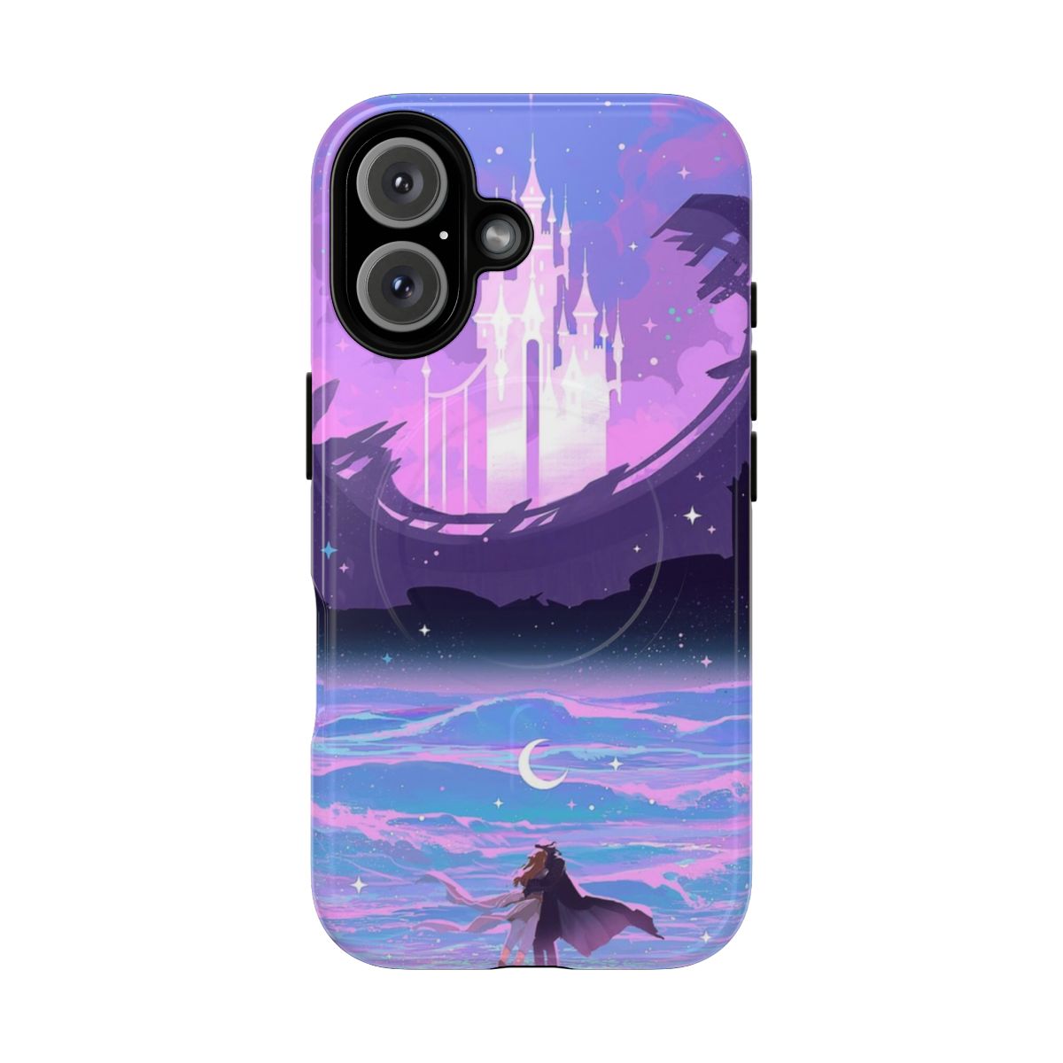 Reylo-inspired fantasy phone case featuring sea waves, castle, and fairytale elements.