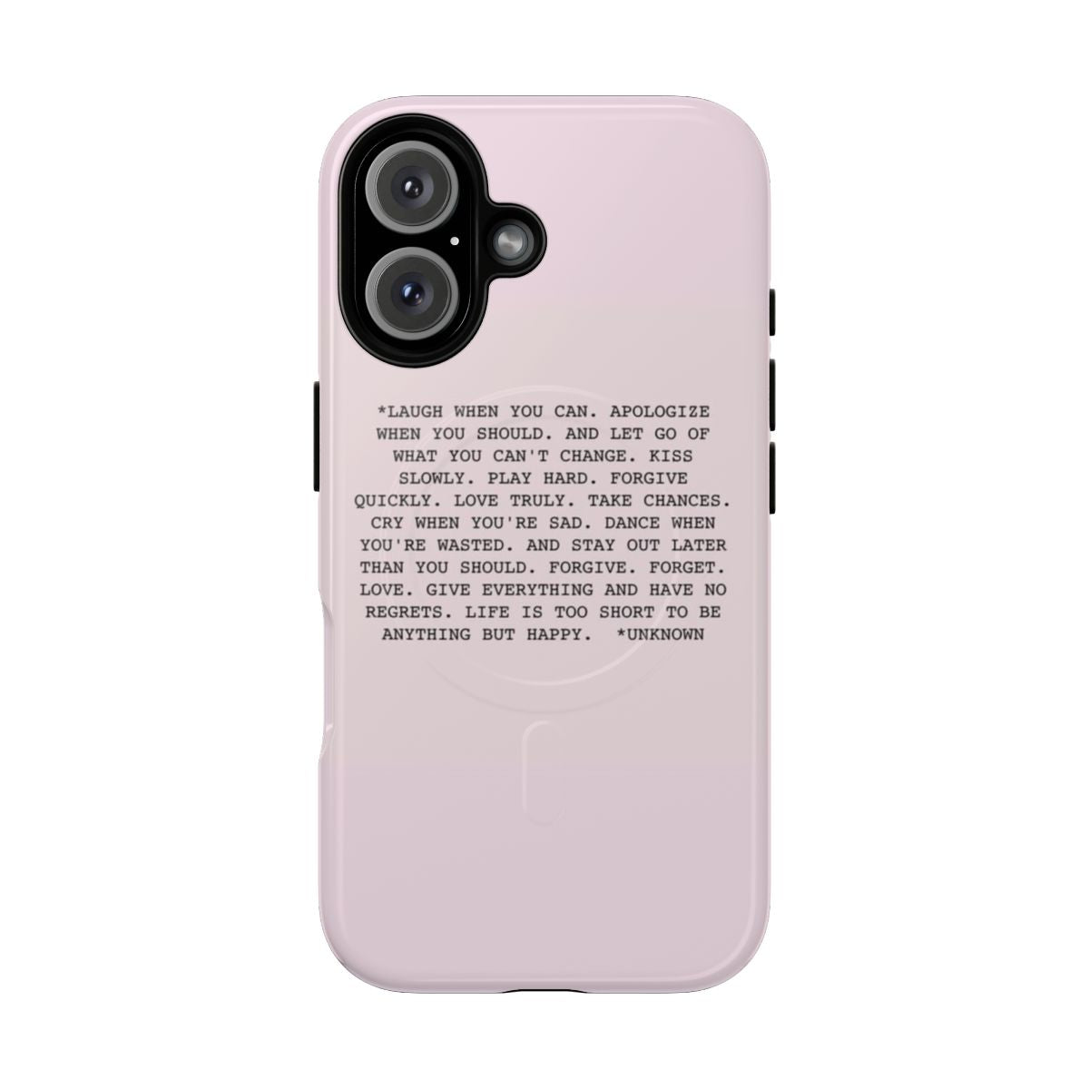 Inspirational phone case featuring life, love, and tumblr quotes