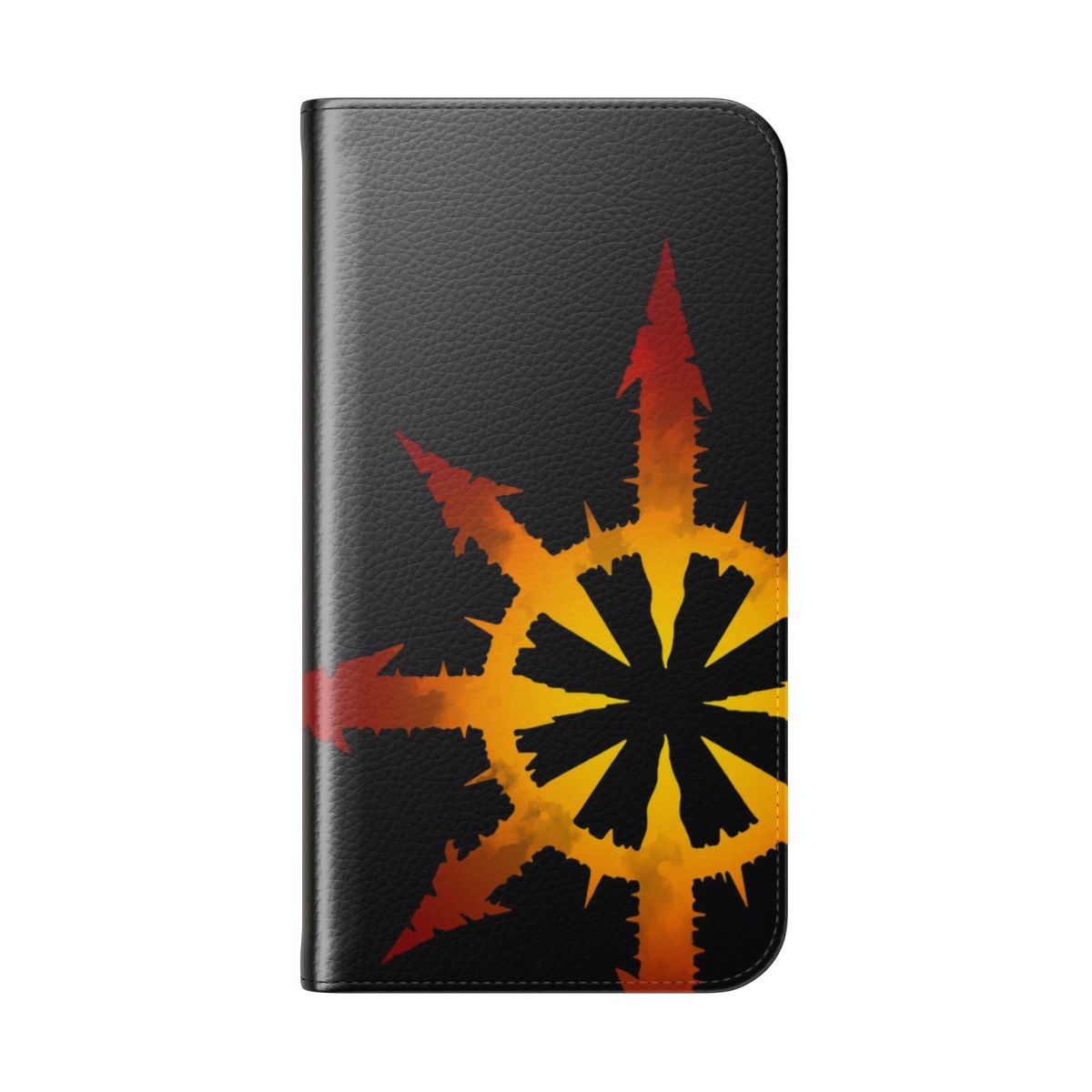 Chaos-inspired phone case featuring Warhammer 40k-style artwork - Folded Back