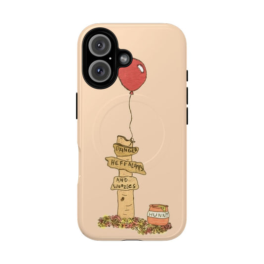 Magnetic tough phone case with Heffalumps, Woozles, and other Winnie the Pooh characters