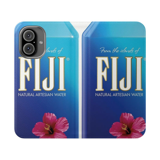 Fiji water bottle-inspired modern design flip cover phone case