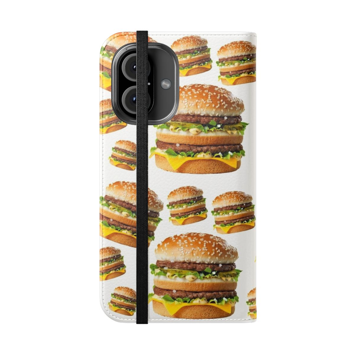 Big Macs-themed phone case cover with a playful, funny food design - Folded Front