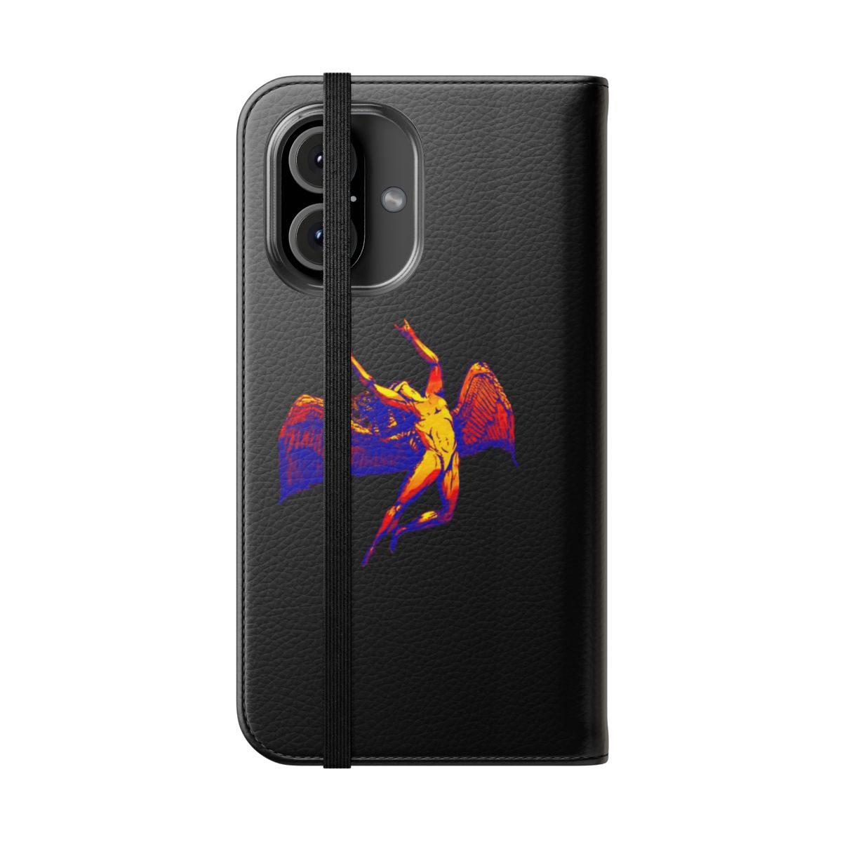 Vintage-inspired phone case cover featuring a metal Icarus design, a nod to the iconic Led Zeppelin aesthetic. - Folded Front