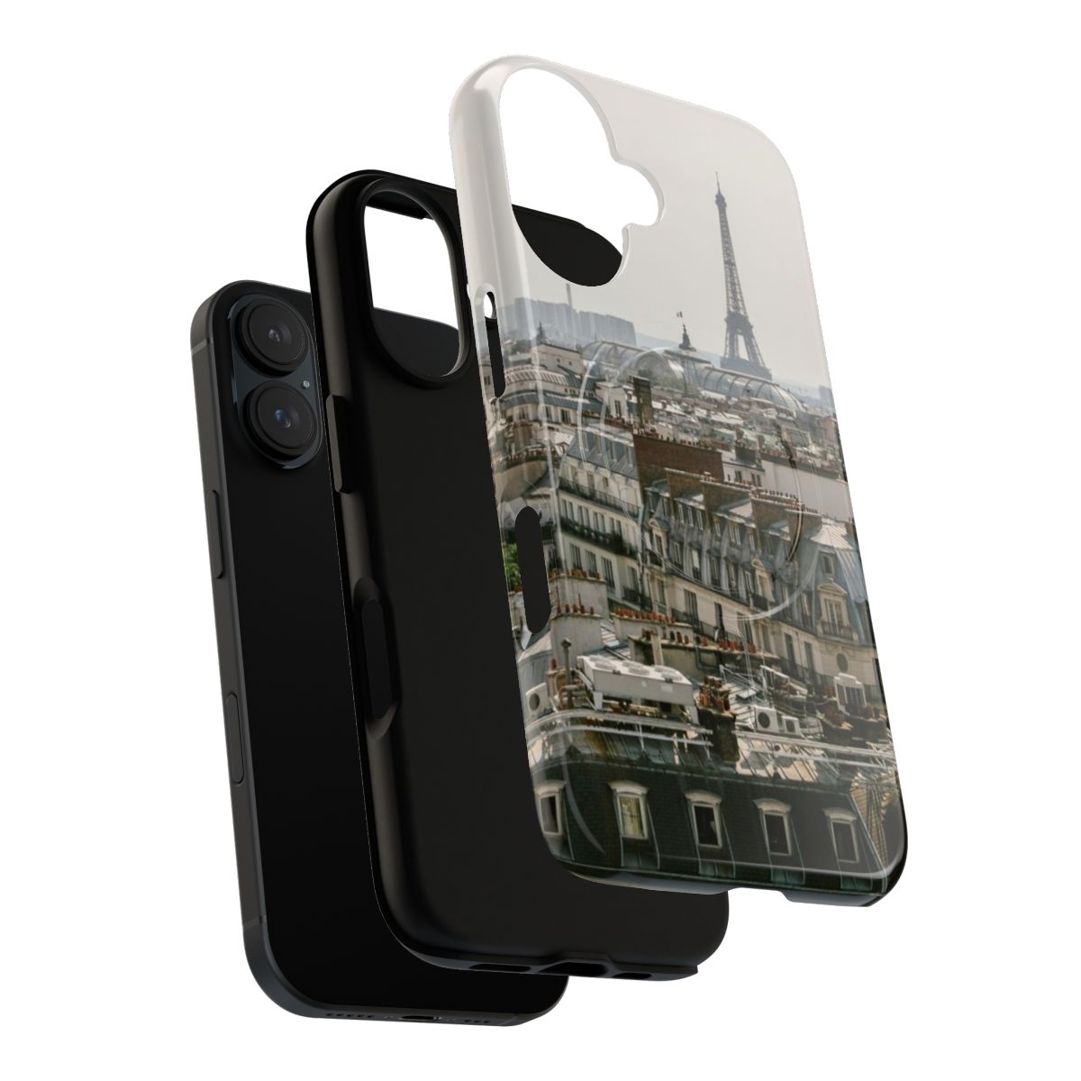 Magnetic tough phone case featuring a scenic Paris rooftop cityscape design - Layers