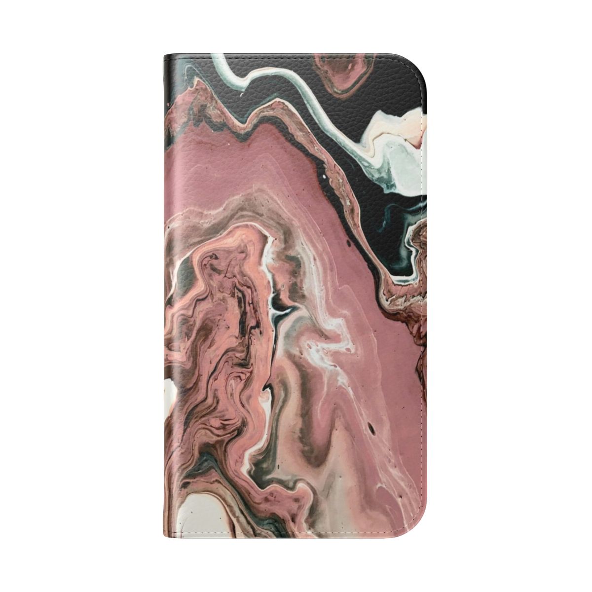 Rose marble pattern protective phone case - Folded Back