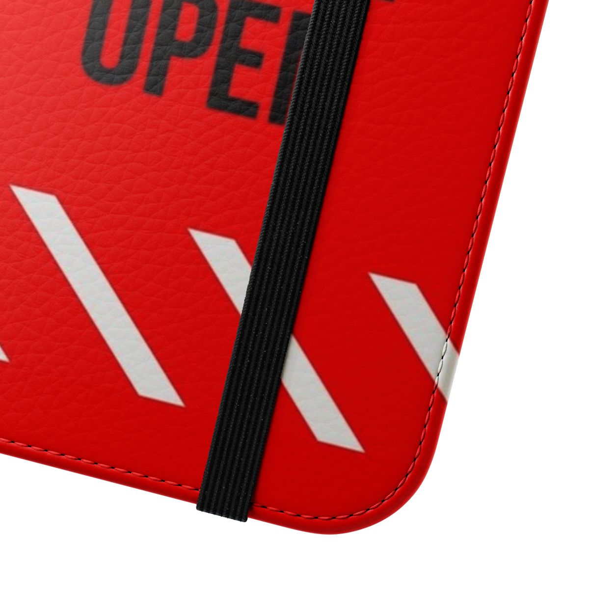 Flip cover phone case with an aviation-inspired "Flight Recorder" design - Close Up