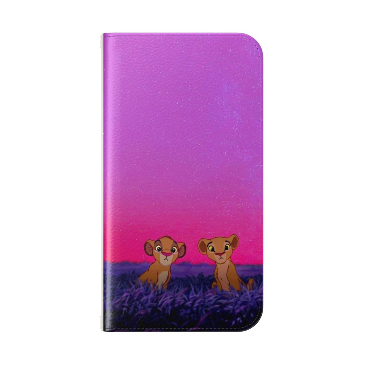 Animated phone case with Simba and Nala from the Lion King - Folded Back