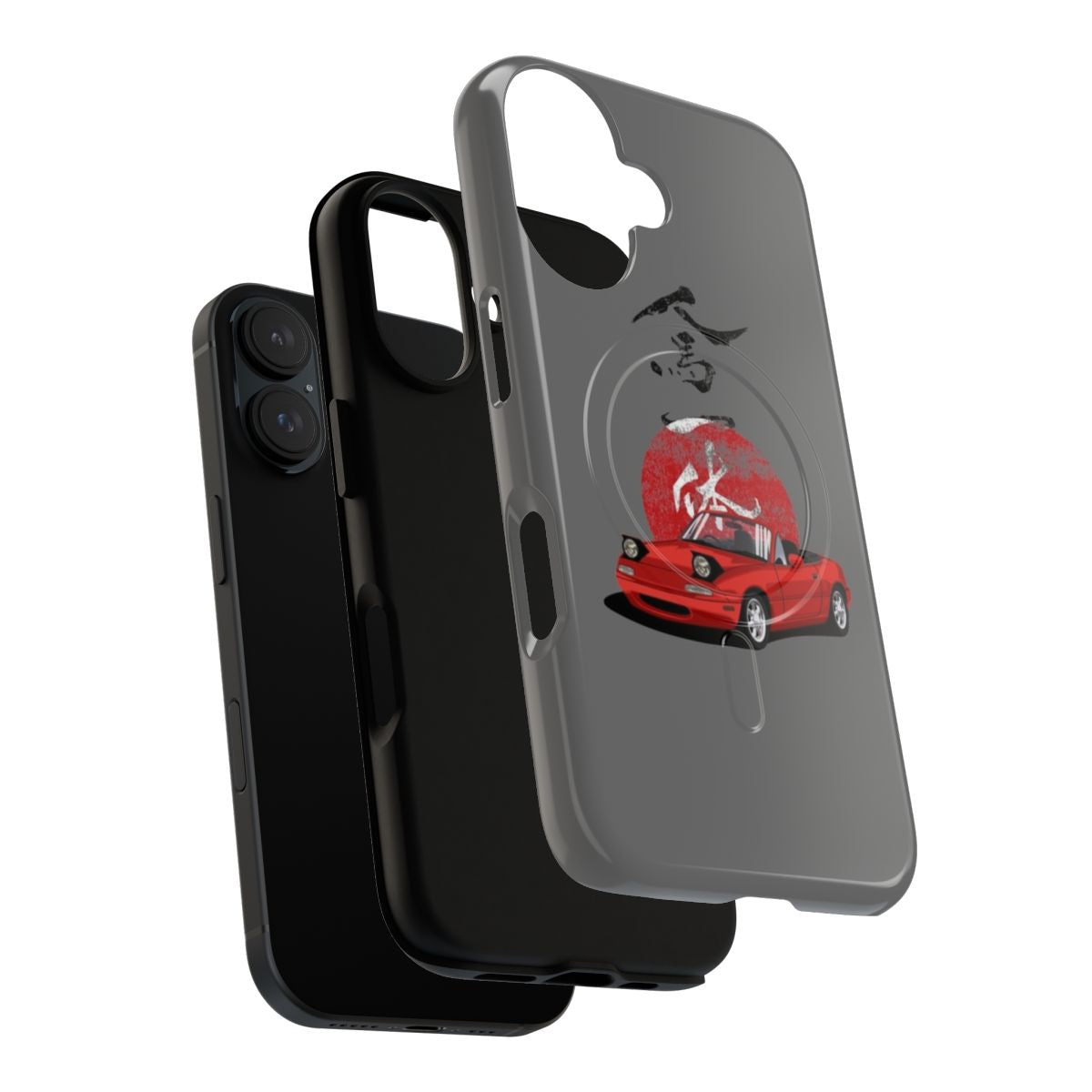 Rugged Japan-inspired phone case with magnetic mount for Mazda MX5 enthusiasts - Layers