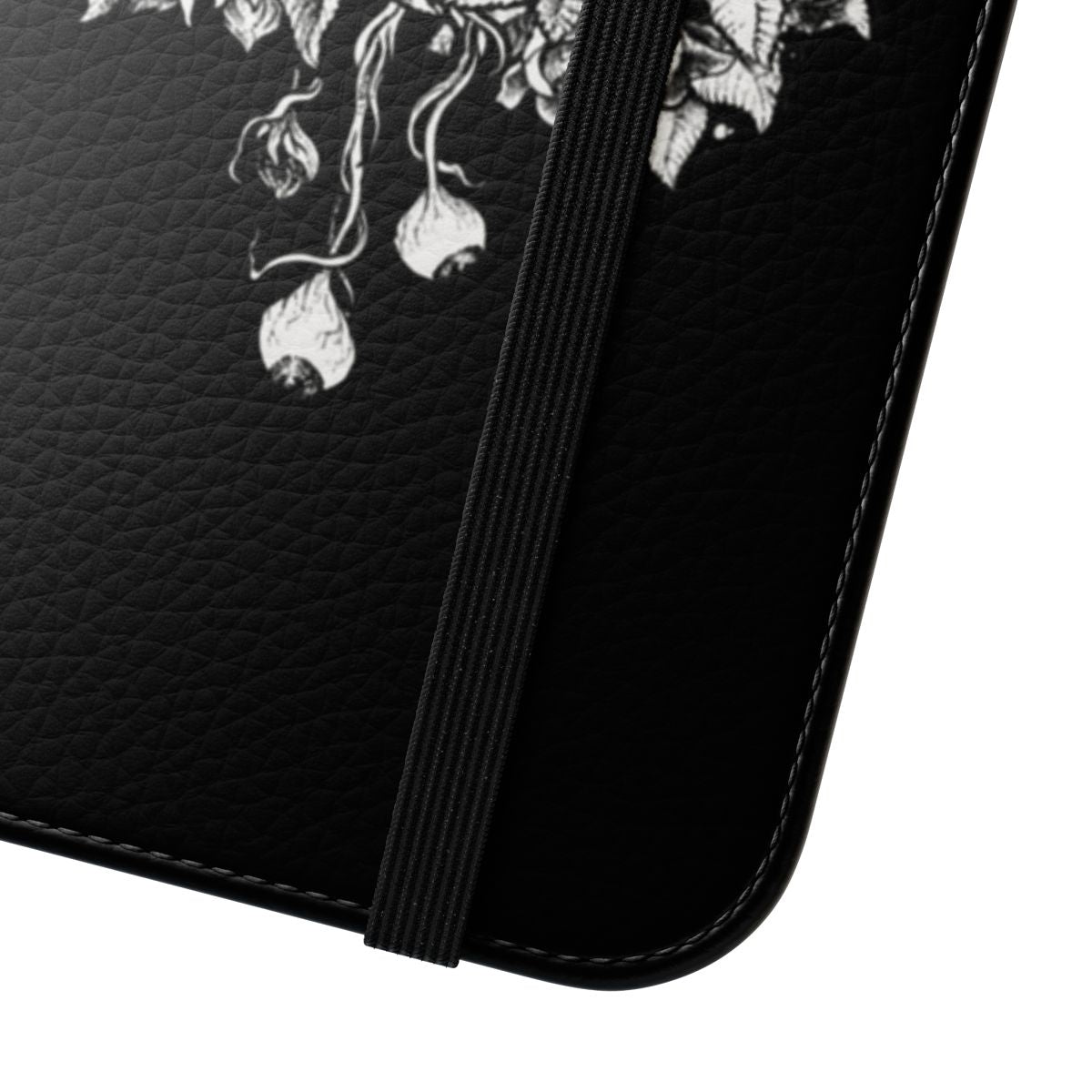 Dark gothic phone case with occult, nature, and metal designs - Close Up