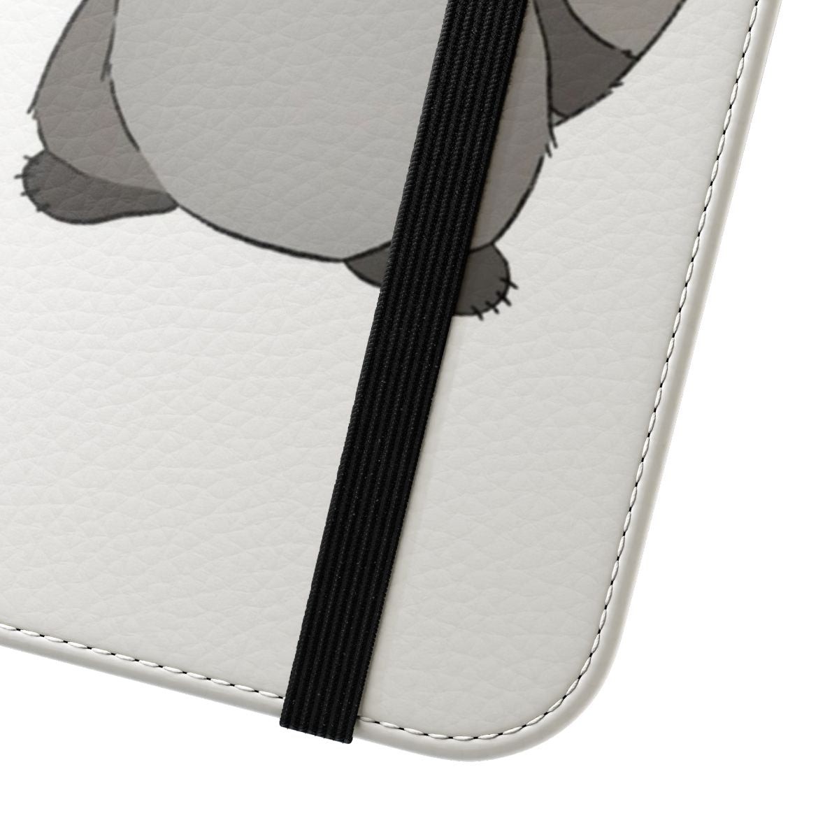 A purple and sparkly phone case featuring an adorable raccoon design. - Close Up